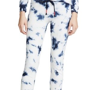 PJ Salvage blue and white tie dye sweatpants